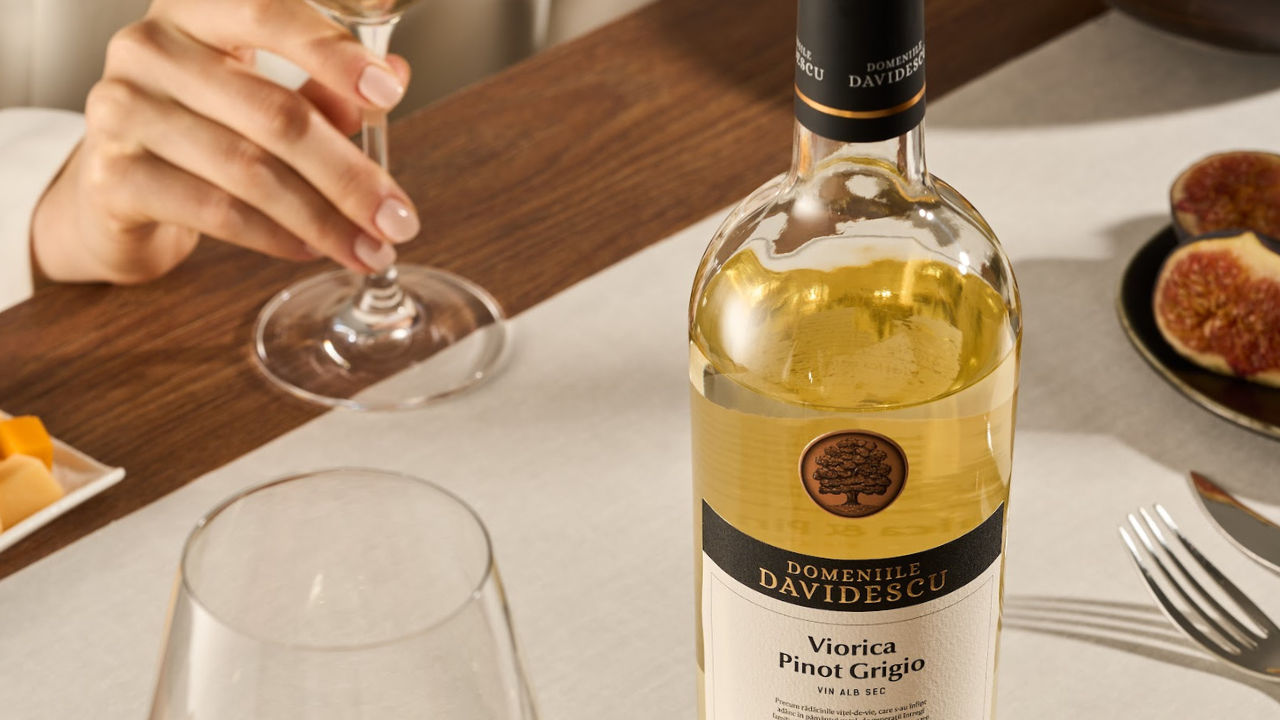 Cuplu la cina romantica, ciocnind un pahar de vin alb