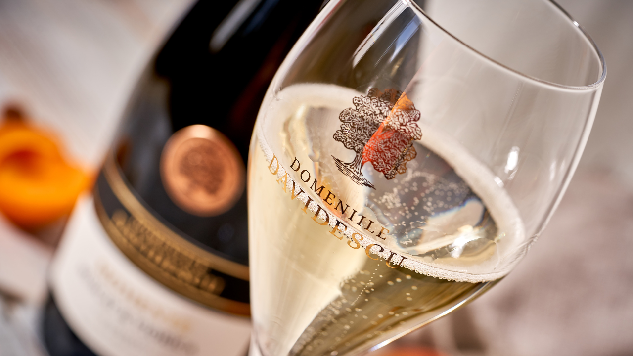 pahar de spumant Domeniile Davidescu